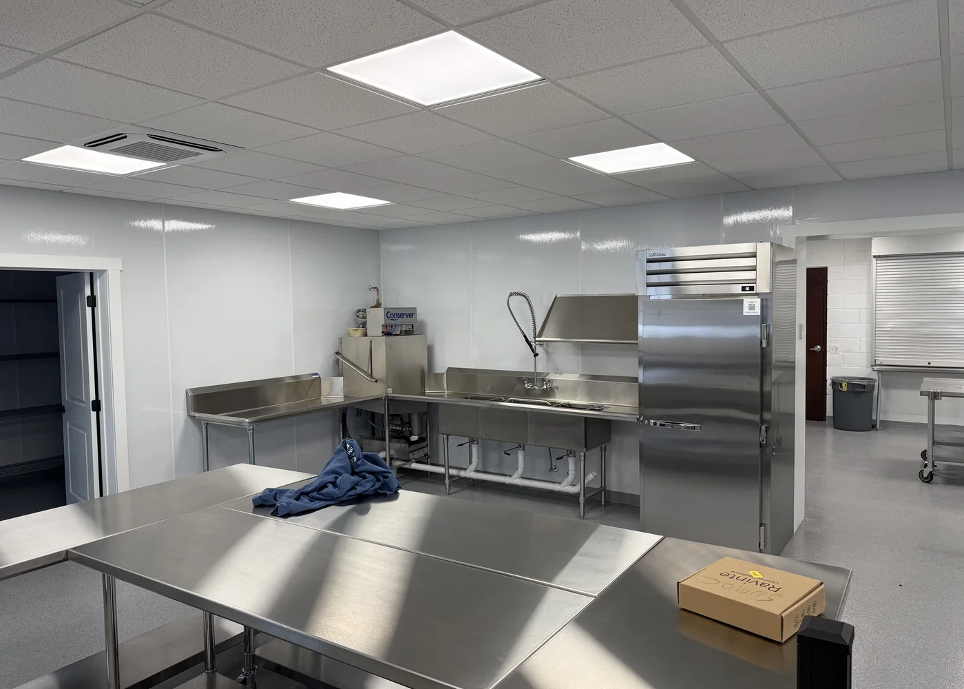Stainless commercial preparation area